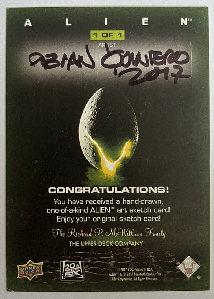 2017 Upper Alien AP Sketch Card By Fabian Quintero