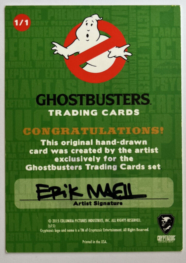 2016 Cryptozoic Ghostbusters Sketch Card By Erik Maell