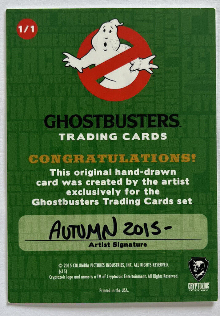 2016 Cryptozoic Ghostbusters Sketch Card By Autumn Frederickson