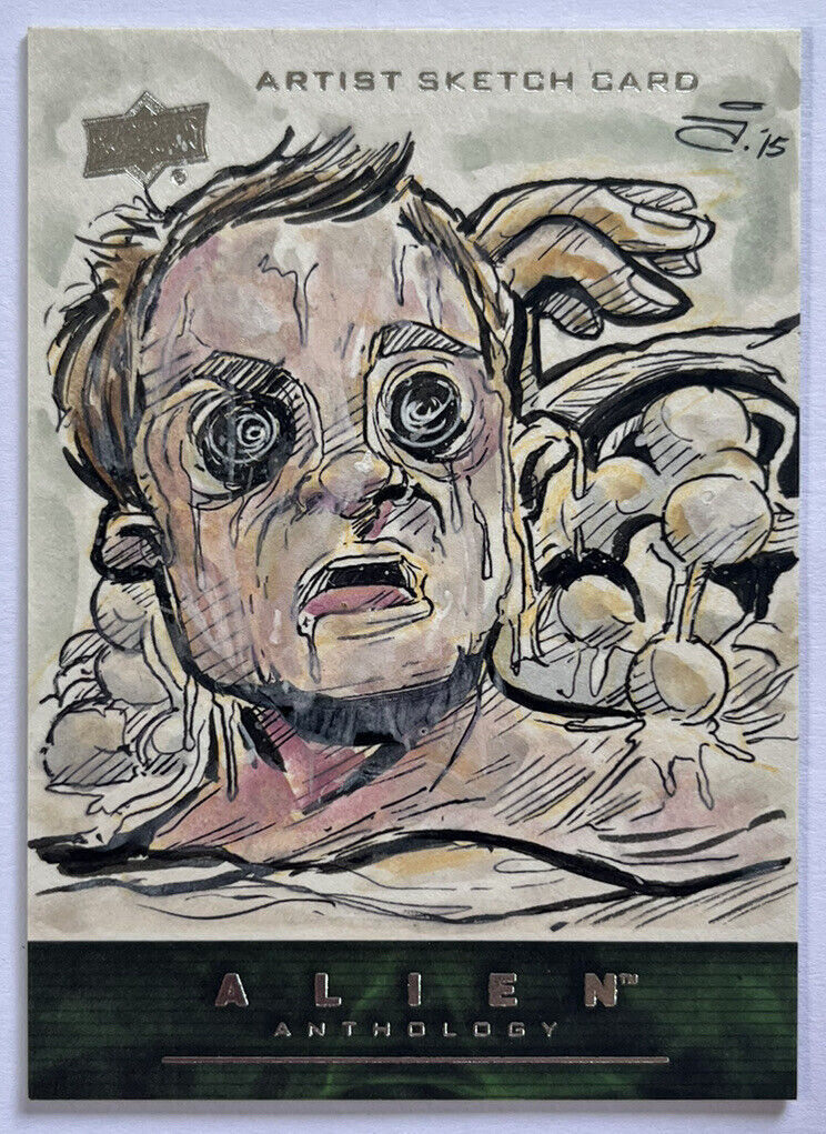 2016 Upper Deck Alien Anthology Sketch Card By Justin Castaneda