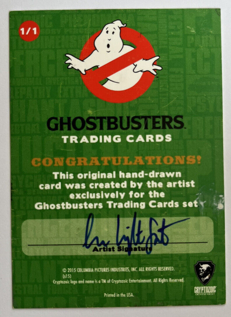 2016 Cryptozoic Ghostbusters Sketch Card By Lee Lightfoot