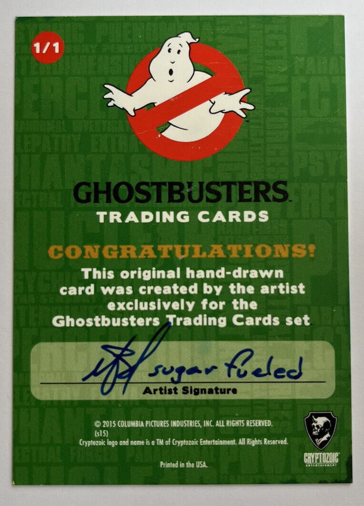 2016 Cryptozoic Ghostbusters Sketch Card By Michael ‘sugarfueled’ Banks