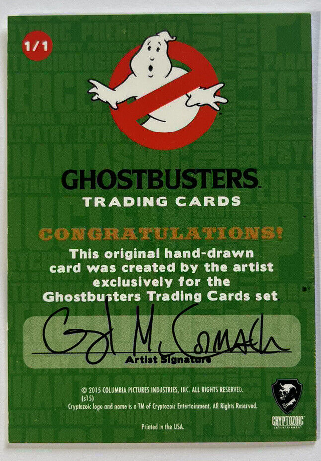 2016 Cryptozoic Ghostbusters Sketch Card By Clayton McCormack