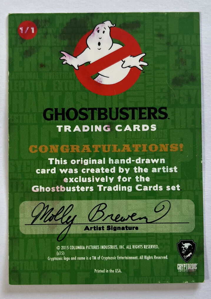 2016 Cryptozoic Ghostbusters Sketch Card By Molly Brewer