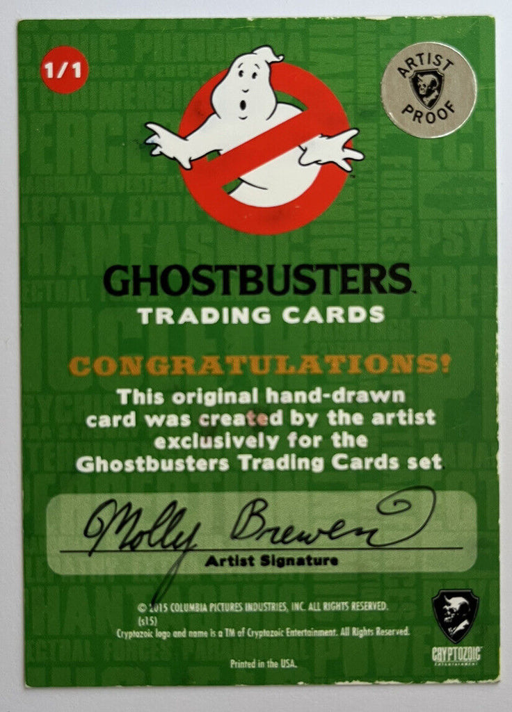 2016 Cryptozoic Ghostbusters AP Sketch Card By Molly Brewer
