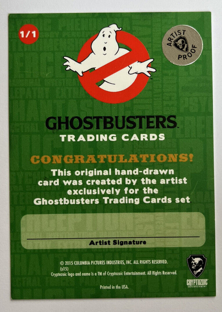 2016 Cryptozoic Ghostbusters AP Sketch Card By Mitch Ballard