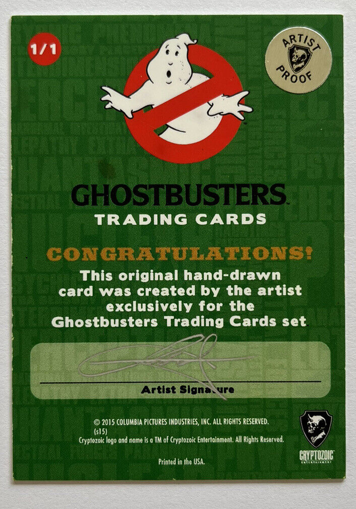 2016 Cryptozoic Ghostbusters AP Sketch Card By Noval N. Hernawan