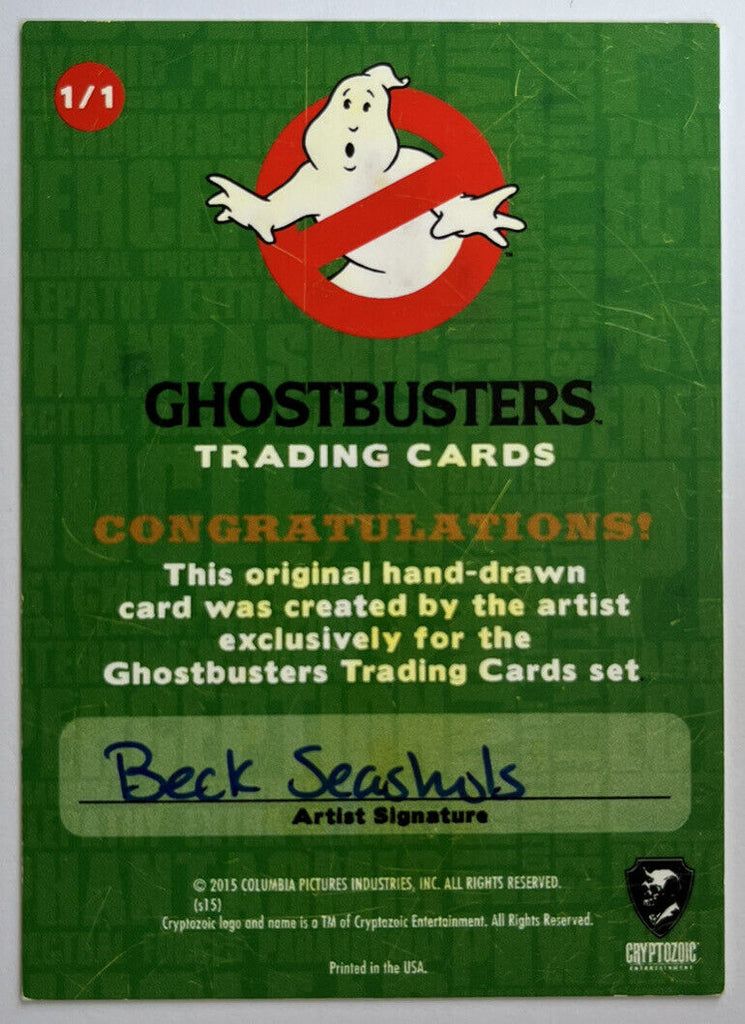 2016 Cryptozoic Ghostbusters Sketch Card By Beck Seashols