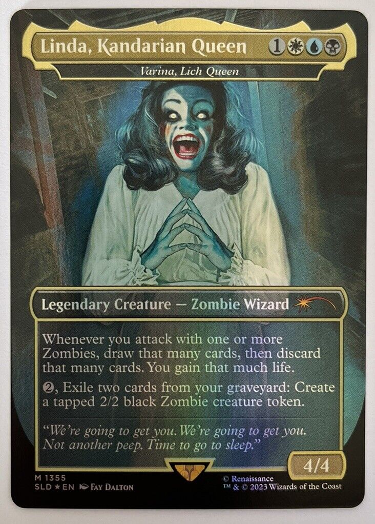 Linda Kandarian Queen Borderless FOIL Secret Lair X Evil Dead MTG Pack Fresh