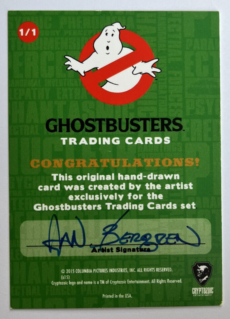 2016 Cryptozoic Ghostbusters Sketch Card By Dan Bergren