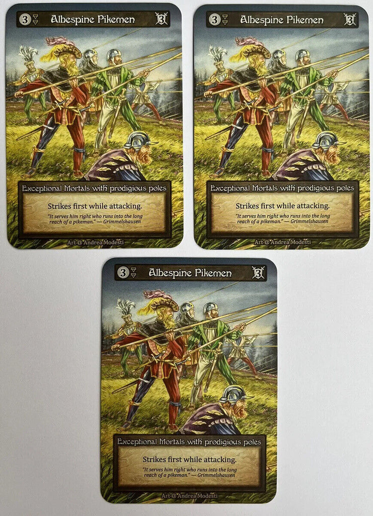 Sorcery Contested Realm Alpha 3 x Albespine Pikemen Exceptional Pack Fresh