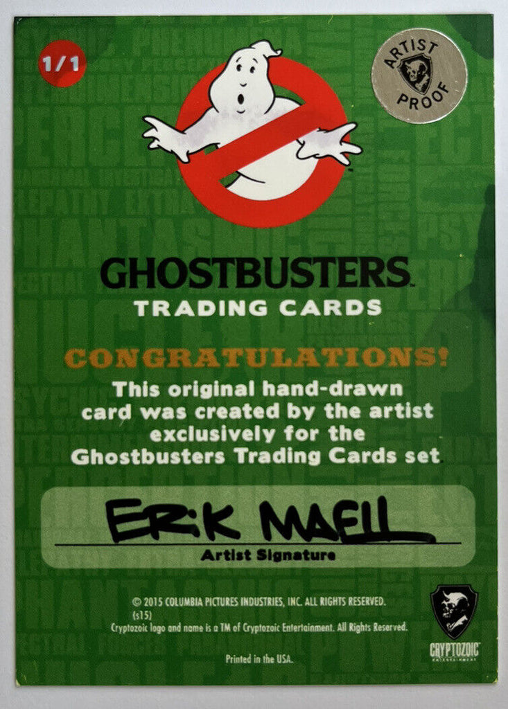 2016 Cryptozoic Ghostbusters AP Sketch Card By Erik Maell