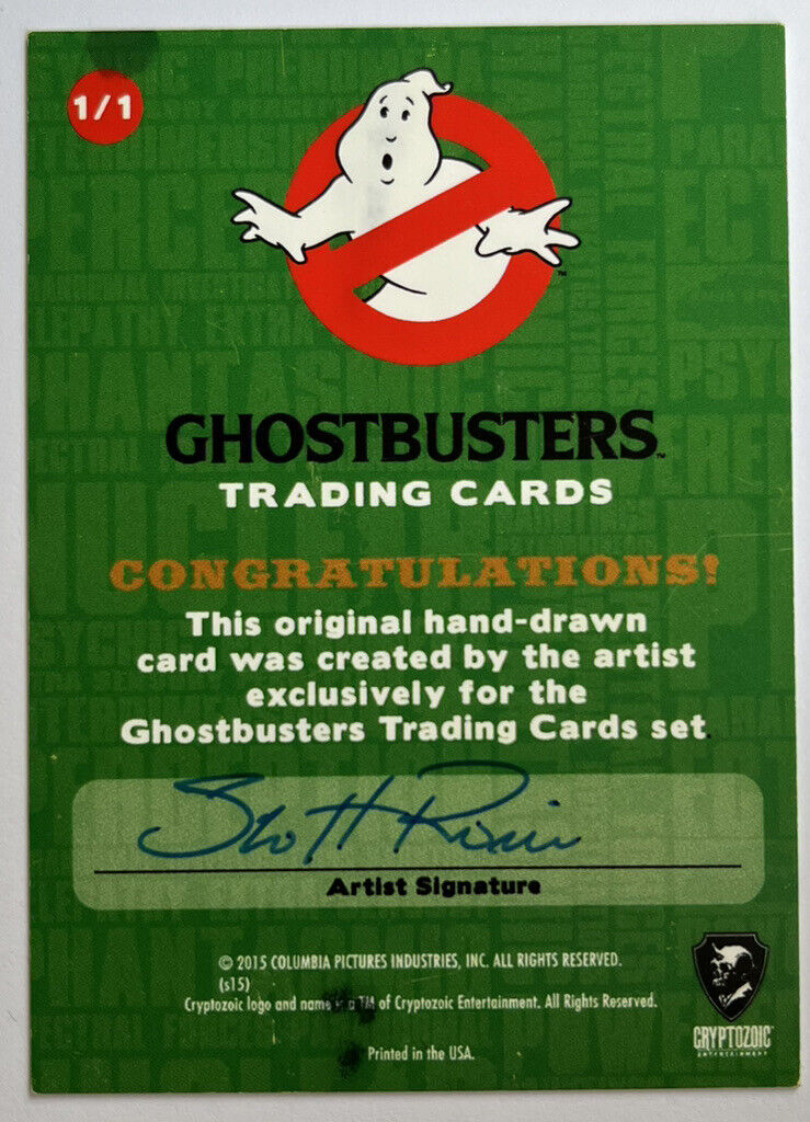 2016 Cryptozoic Ghostbusters Sketch Card By Scott Rorie