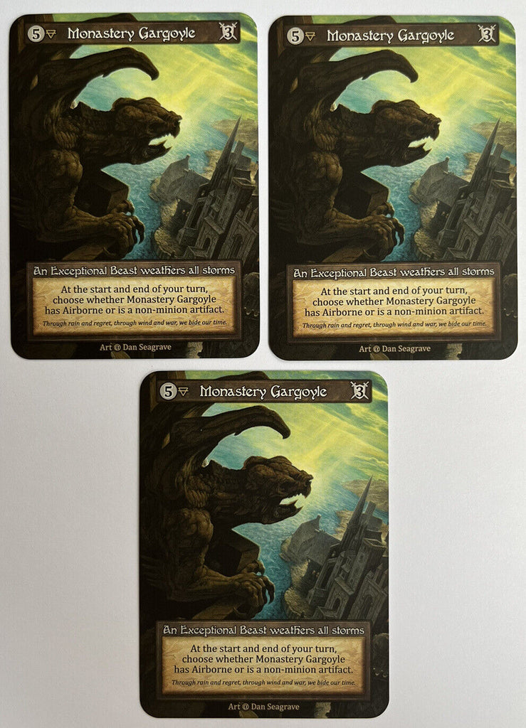 Sorcery Contested Realm Alpha 3 x Monastery Gargoyle Exceptional Pack Fresh