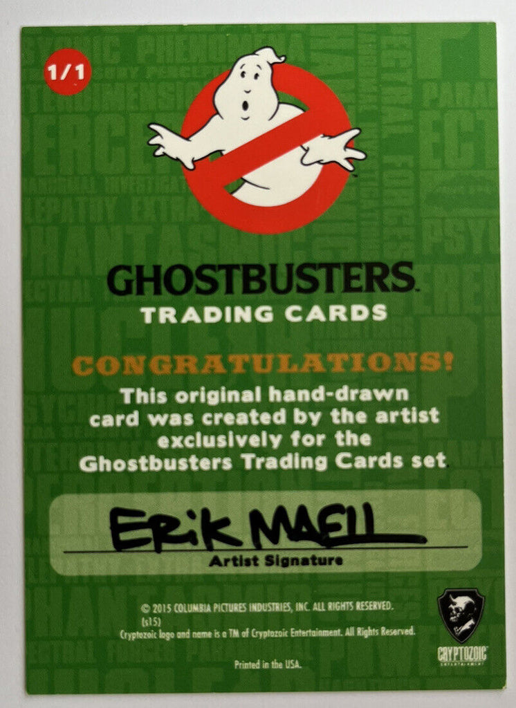 2016 Cryptozoic Ghostbusters Sketch Card By Erik Maell