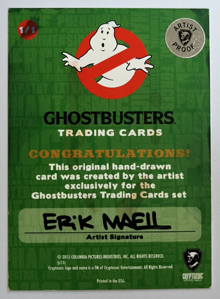 2016 Cryptozoic Ghostbusters AP Sketch Card By Erik Maell
