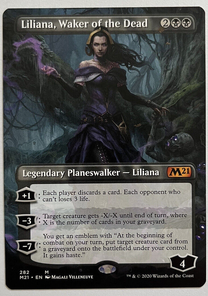 Liliana Waker Of The Dead Borderless M21 MTG Pack Fresh Unplayed
