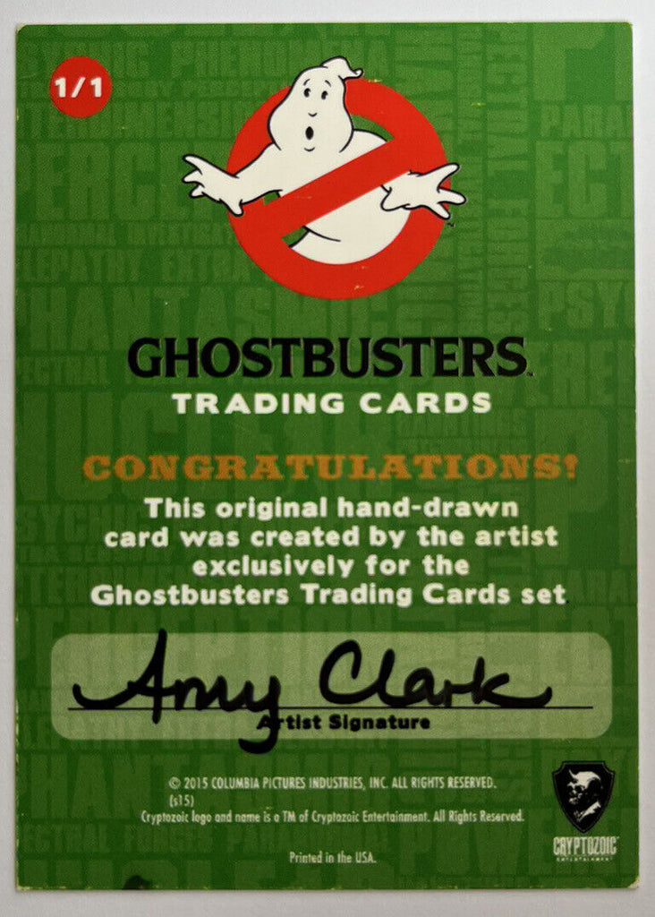 2016 Cryptozoic Ghostbusters Sketch Card By Amy Clark