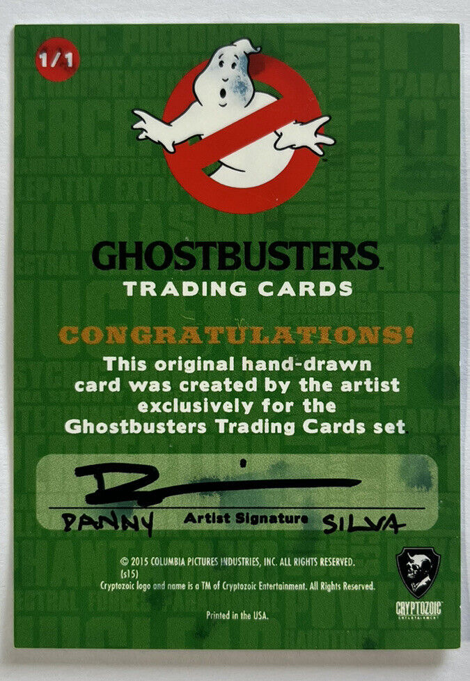 2016 Cryptozoic Ghostbusters Sketch Card By Danny Silva