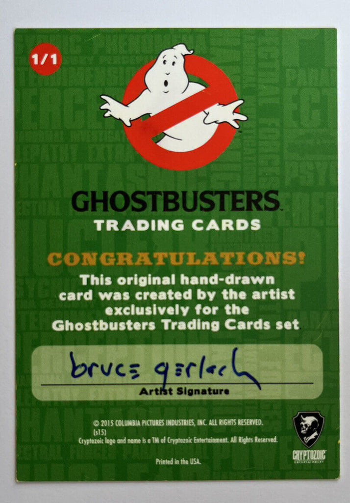 2016 Cryptozoic Ghostbusters Sketch Card By Bruce Gerlach