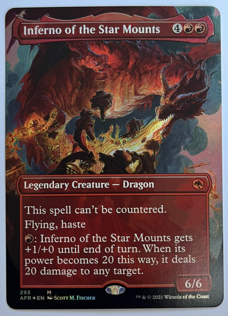 Inferno Of The Star Mounts Borderless FOIL AFR MTG Pack Fresh Unplayed