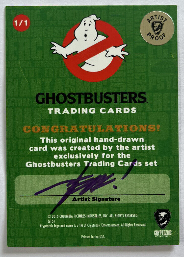 2016 Cryptozoic Ghostbusters AP Sketch Card By Jeff Chandler