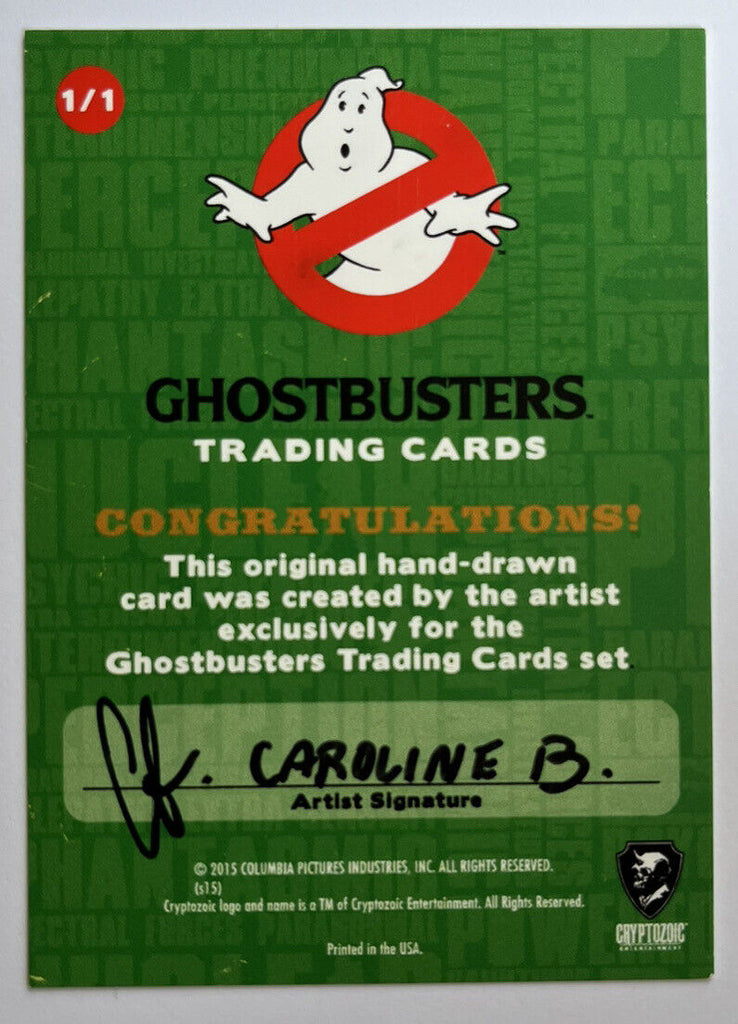 2016 Cryptozoic Ghostbusters Sketch Card By Caroline Beaudoin