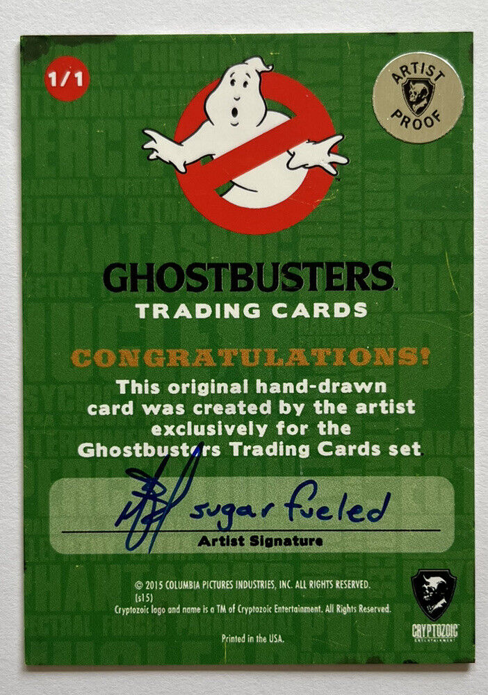 2016 Cryptozoic Ghostbusters AP Sketch Card By Sugar Fueled - Michael Banks